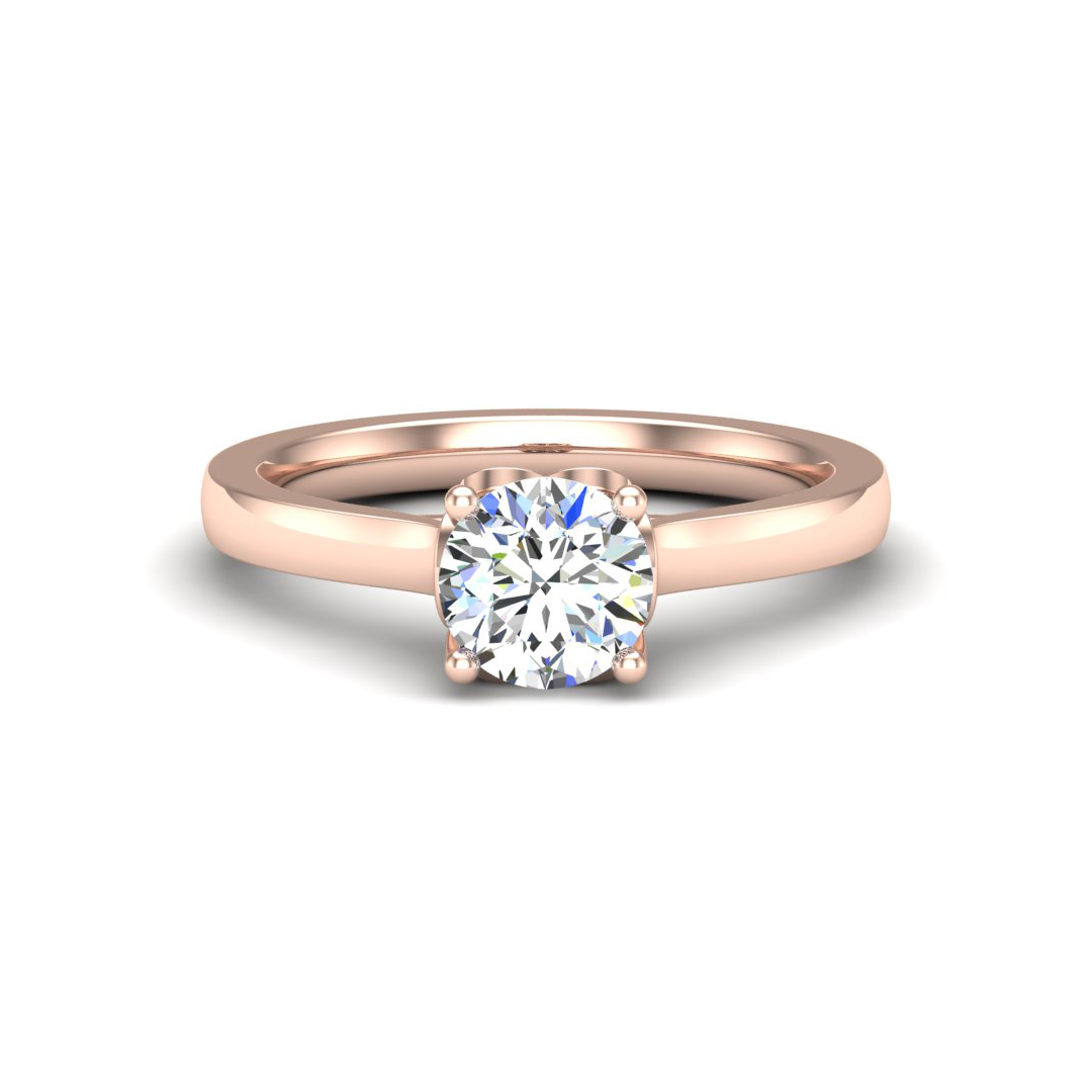 Valerie Solitaire engagement ring with a heart